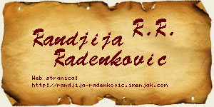 Ranđija Radenković vizit kartica